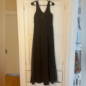Calvin Klein Grecian style plisse chiffon gown